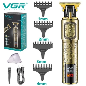 Триммер для волос VGR, профессиональный Триммер T9, Винтажная Беспроводная машинка для стрижки волос, Машинка для стрижки Бороды, Триммер для мужчин V-073