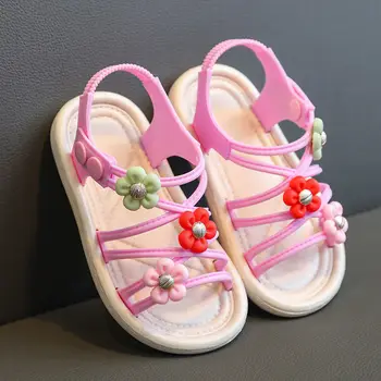 Удобные повседневные сандалии для девочек, новинка лета 2023, бутик детских сандалий 