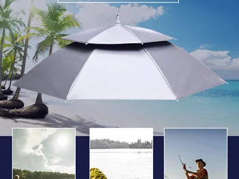 Двухслойный Ветрозащитный УФ-защита, Складной Головной Зонтик, Рыболовный зонтик, Шляпа, Головной Убор, Зонт, Солнцезащитный крем, шляпа-козырек