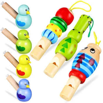 7 шт. свисток в виде животного, деревянные свистки на шнурке, подарок с громким звуком, игрушка для малышей, детские