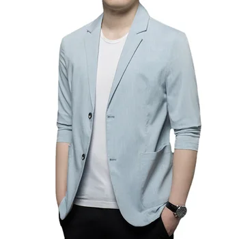 Z128-2023 Костюм мужская одежда осенние сенсорные костюмы мужская корейская версия тонкий одиночный западный деловой повседневный Западный сервис мужчины