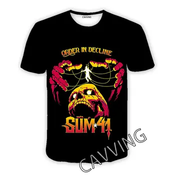 CAVVING Повседневные футболки с 3D принтом SUM 41 Band в стиле хип-хоп, Футболки в стиле Харадзюку, Топы, одежда для мужчин/женщин