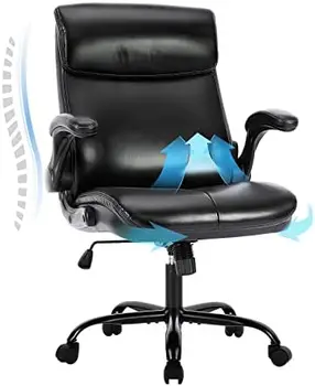 Кресло, Компьютерный стол для руководителя домашнего офиса, Эргономичное кожаное кресло для поддержки поясницы и комфорта, регулируемая высота и
