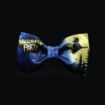 Абсолютно новый модный мужской галстук-бабочка, темно-синие галстуки-бабочки с принтом на Хэллоуин, вечерние свадебные галстуки для мужчин, аксессуары для галстука-бабочки, подарок