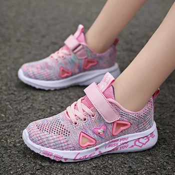 Обувь Miqieer, теннисные кроссовки для девочек, спортивная обувь, детская обувь, Кроссовки для девочек, Повседневная обувь для бега, Сетчатая обувь с вырезами, Детские кроссовки