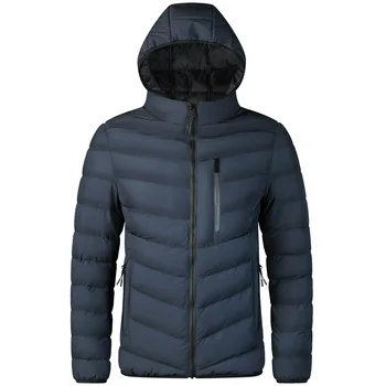 Брендовая модная мужская зимняя куртка, парки с капюшоном, однотонные мужские хлопчатобумажные пальто, размер L-4XL