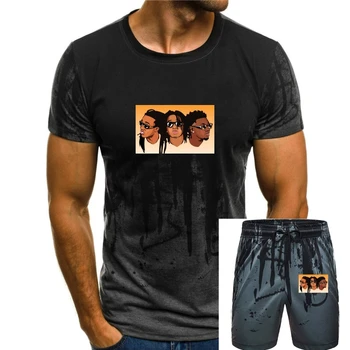 Модная футболка с принтом Migos, летняя высококачественная хлопковая футболка с коротким рукавом и круглым вырезом, мужские повседневные футболки в стиле хип-хоп, крутые топы
