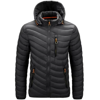 Зимнее теплое пуховое пальто, мужская модная базовая куртка с капюшоном и простой хлопковой подкладкой, casaco, мужская ветрозащитная верхняя одежда, пуховики, одежда