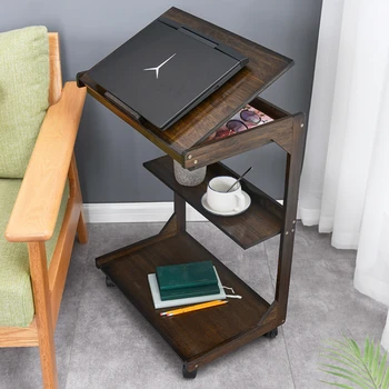 Стол Nanzhu Уникальный С-образный дизайн Маленький столик Удобная мобильность Журнальный столик для гостиной Трехслойная откидная крышка