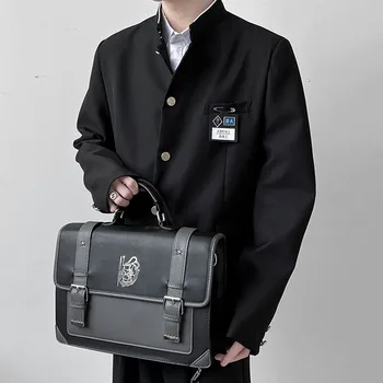 2023 Школьная форма в Японском Стиле, Куртка со Стоячим воротником, Мужская Туника, Пиджак, Костюм DK, Мужское Черное пальто с именной табличкой, Высокая версия