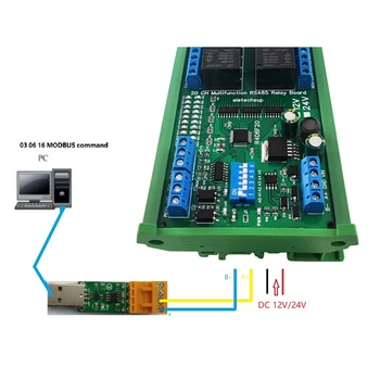 Многофункциональная Релейная плата RS485 20DO 2DI 2AI PLC Модуль расширения ввода-вывода Modbus RTU 4-20MA 0-10 В Релейный модуль