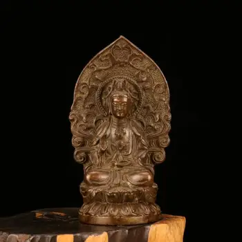 Коллекционируйте Китайскую тибетскую буддийскую статуэтку Бодхисаттвы из Фиолетовой Меди Гуаньинь