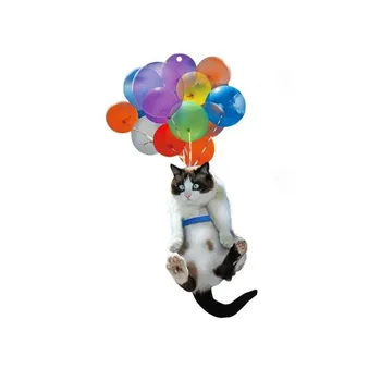 Мультяшный Милый кот, Подвеска, красочные поделки, Воздушный шар для домашних животных, Подвесное Украшение для аквариума, Фигурка животного из смолы, Рюкзак, Брелок, подарок