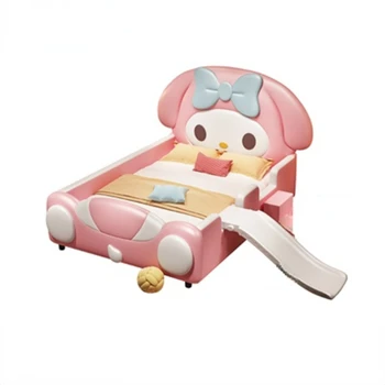 Детская Кровать Девочка Принцесса Кровать с ограждением Маленькая Кровать Односпальная Кровать Горка Детская мебель