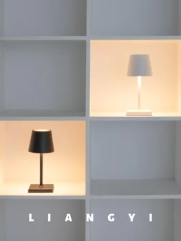Новая настольная лампа, Прикроватная лампа для спальни, кабинета, Маленькая ночная лампа, Простая беспроводная светодиодная зарядка, сенсорная панель, лампа для столовой