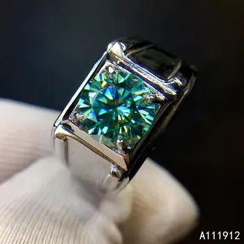 KJJEAXCMY, изысканные ювелирные изделия, зеленый бриллиант Mosang, серебро 925 пробы, новое мужское кольцо, тест поддержки, классическое горячее предложение