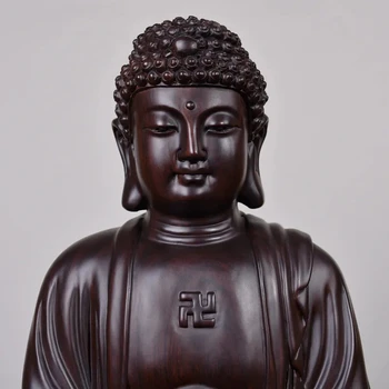 Статуя Будды Татхагаты из Цельного дерева, статуя Современного искусства, скульптура, Китайская Статуя Будды, Аксессуары для украшения дома, Счастливая статуя