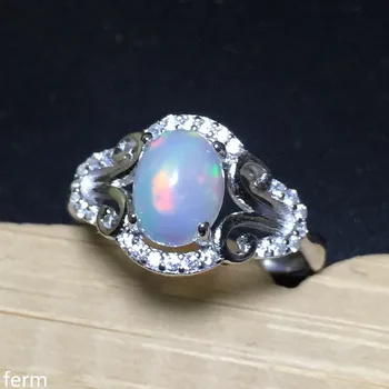 KJJEAXCMY fine jewelry кольцо с натуральным опалом из чистого серебра 925 пробы, инкрустированное цветом, красивая низкая цена