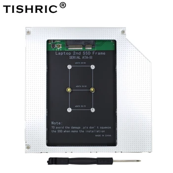 TISHRIC Универсальный Алюминиевый 2-й жесткий диск Caddy12.7mm SATA 3.0 Optibay Корпус жесткого диска DVD-Адаптер 2.5 SSD 2 ТБ MSATA