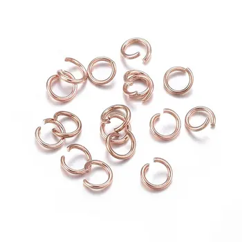 500шт Переходные кольца из нержавеющей стали 3/4/5/6 мм из розового золота с открытыми разрезными кольцами для изготовления ювелирных изделий