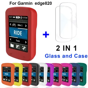 Для Garmin Edge 820 GPS Защитный чехол + пленка из закаленного стекла, Защитная пленка для экрана компьютера Велосипеда, силиконовый мягкий чехол