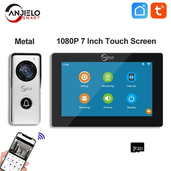 Дверной звонок с сенсорным экраном 1080P 7/10 Дюймов, металлический Tuya Smart Wifi, Видеодомофон для дома, водонепроницаемый домофон