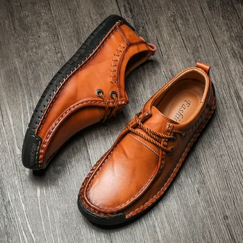 Новые Весенние Мужские Лоферы, Роскошная Брендовая мужская обувь, Модная Повседневная Мужская обувь, Мужская Кожаная обувь на плоской подошве, Большие размеры Sz 38-48