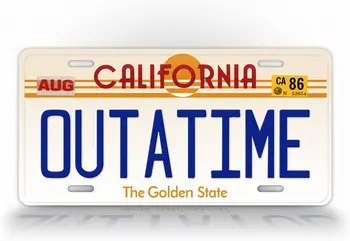 Знаки и бирки на линии California Outatime Реплика Автотега Назад в будущее Номерной знак Фильма Delorean