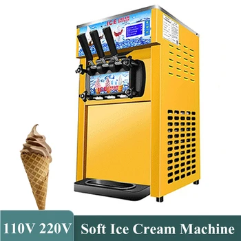 Коммерческая Машина для производства Мягкого Мороженого, Машина для производства сладкого Мороженого В виде Рожка, Автомат для продажи мороженого из нержавеющей Стали 110 В 220 В