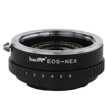 Адаптер для крепления объектива Haoge со встроенной регулируемой диафрагмой для объектива Canon EOS EF Mount к камере Sony E-mount NEX
