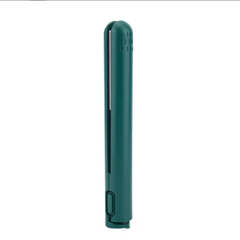 USB-Кабель Мини Портативный Выпрямитель для волос для Выпрямления и Завивки Двойного Назначения, Щипцы для завивки для Студентов, Зеленый