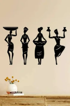 Деревянный Африканский Женский Настенный Декор в Рамке Качественные Идеи Подарков 3D Черное Украшение Домашнего Офиса Гостиной Спальни Кухни New Nordic
