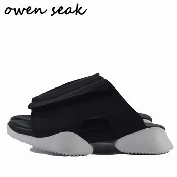 Owen Seak/Мужские Вьетнамки в Римском стиле, Роскошные Кроссовки, Мужская повседневная обувь Owen, Тапочки, Шлепанцы, Летние черные сандалии на плоской подошве