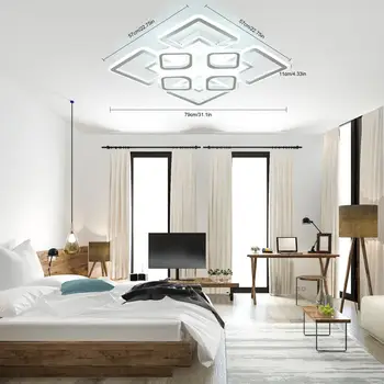 Modern Deckenleuchte Schlafzimmer Deckenlampe 3000-6500k Farbtemperatur 46W 110V