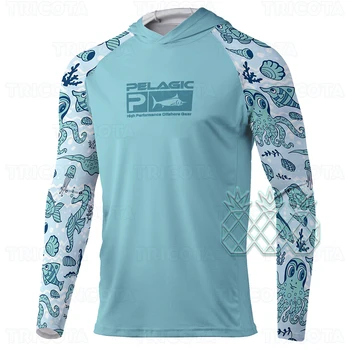 Рубашки с капюшоном для пелагической рыбалки, мужская одежда с длинным рукавом, защита от ультрафиолета, дышащие футболки для рыбалки от комаров