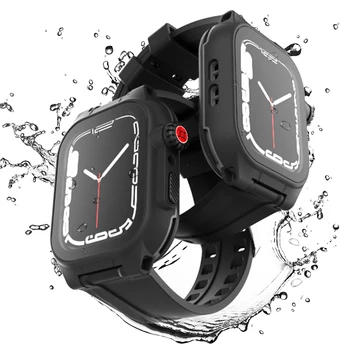 водонепроницаемый чехол для Apple Watch Series 7 диаметром 41/45 мм, Полностью герметичный защитный чехол iWatch со встроенной защитой экрана