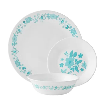 Набор посуды The Pioneer Woman от Corelle из 12 предметов, Evie, набор посуды бирюзового цвета, керамическая тарелка