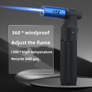 Ветрозащитная турбогазовая надувная зажигалка для сигар, Портативные мужские аксессуары для зажигания, Персонализированный высокотемпературный огнемет