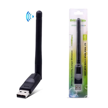 150 Мбит/с Беспроводная сетевая карта USB WiFi Адаптер LAN Wi-Fi Приемник Донгл Антенна 802.11 b/g/n для ПК Windows