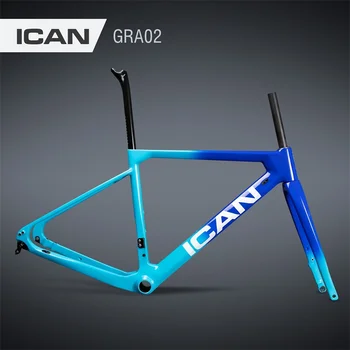 ICAN T700 карбоновый дорожный велосипед, гравийный велосипед, дисковый тормоз, весь внутренний кабель, плоское крепление BB86 GRA02