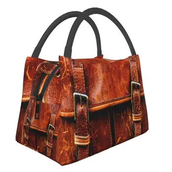 Изготовленная на заказ сумка для ланча с абстрактной текстурой кожи для мужчин и женщин, теплый ланч-бокс с изоляцией для работы, отдыха или путешествий