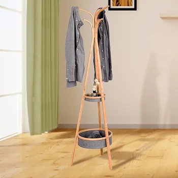 SUGIFT Бамбуковая вешалка для одежды со стойкой для хранения Гостиная Спальня Φ15,1x66,9 дюймов вешалка для одежды Мебель для гостиной