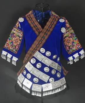 21 Дизайн, Куртка для китайского меньшинства Мяо, Этническая Мода, Ручная Вышивка, Аппликация, Верхнее Пальто, Сценическое Представление, Классический Танец