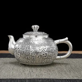 Серебряный чайник Baifu Xinjing S999 из чистого серебра, чайник Zuyin, Чайный сервиз ручной работы, чайник для кунг-фу