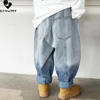 Новинка 2023 года, Модные детские джинсовые брюки для мальчиков, Классические Джинсовые Длинные брюки с градиентом, Детские джинсы, Весенне-осенняя одежда для 2-8 лет
