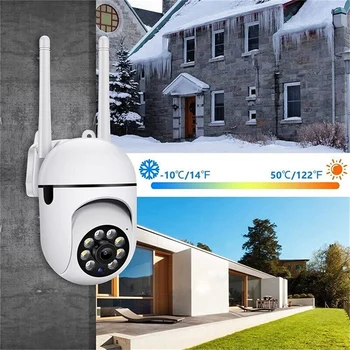 Уличные камеры видеонаблюдения, Wifi-камеры 2,4 ГГц, купольные камеры видеонаблюдения 1080P для домашней безопасности, обзор 360 °, двухстороннее аудио