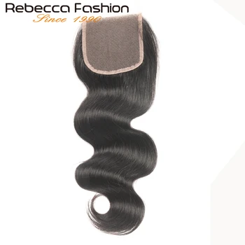 Кружевная застежка из натуральных волос Rebecca, прозрачная влажная и волнистая Бразильская кружевная застежка с объемной волной