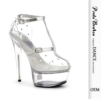 Туфли на высоком каблуке в стиле Ретро, Босоножки с кристаллами на тонком каблуке, для фотосъемки, Модная обувь с рыбьей мордой, каблук 15 см, платформа 5 см, YKC