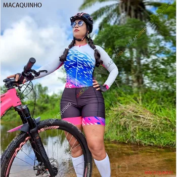 Женский горный комбинезон, одежда для велосипедного триатлона с длинными рукавами, UV 50 + Лето