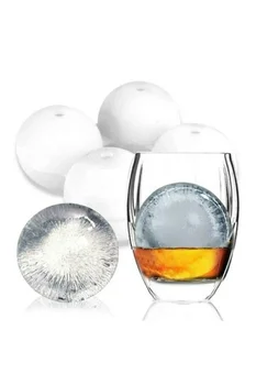 Набор из 4 сферических кубиков льда - Круглый Контейнер для хранения Замороженных шариков для напитков, Коробка для льда для замораживания Экстраординарная, привлекающая внимание презентация